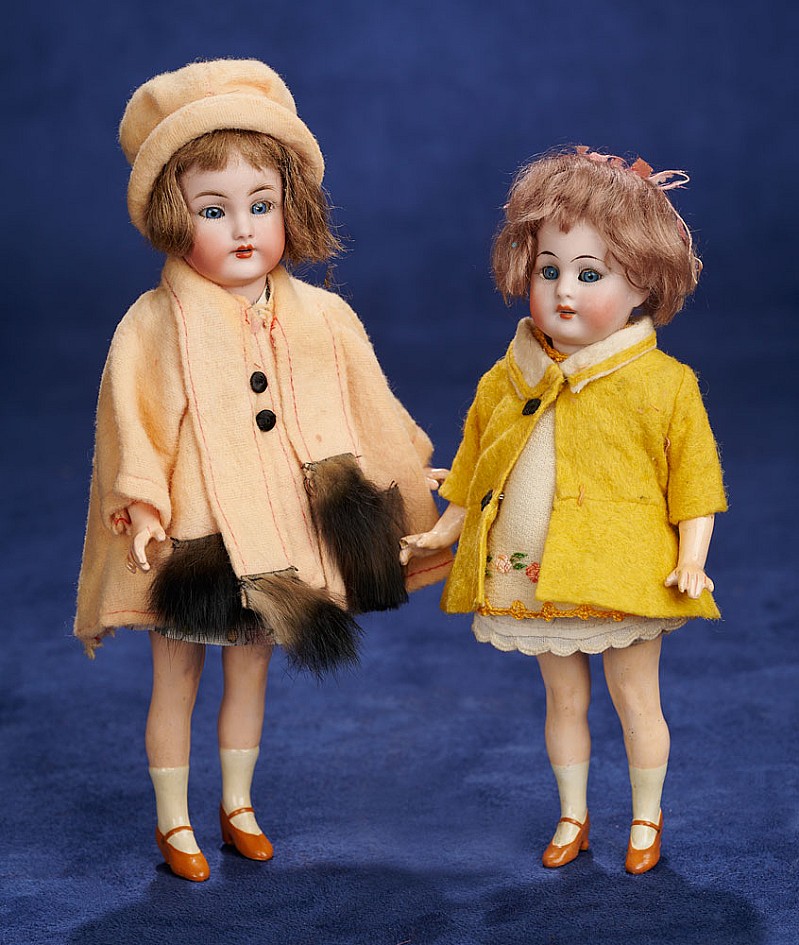 Two German Bisque Miniature Flapper Era Dolls, Model 1078, by Simon and ...