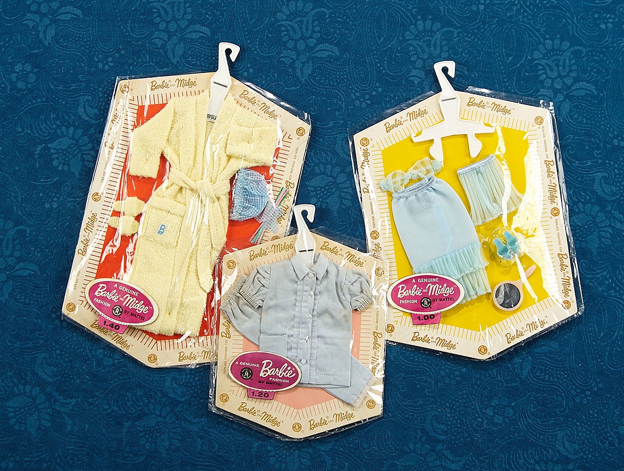 昭和　当時物　未開封　Barbie＆Midge バービー＆ミッヂ　服＆小物セット Three Fashion Paks for Barbie/Midge, 1962
