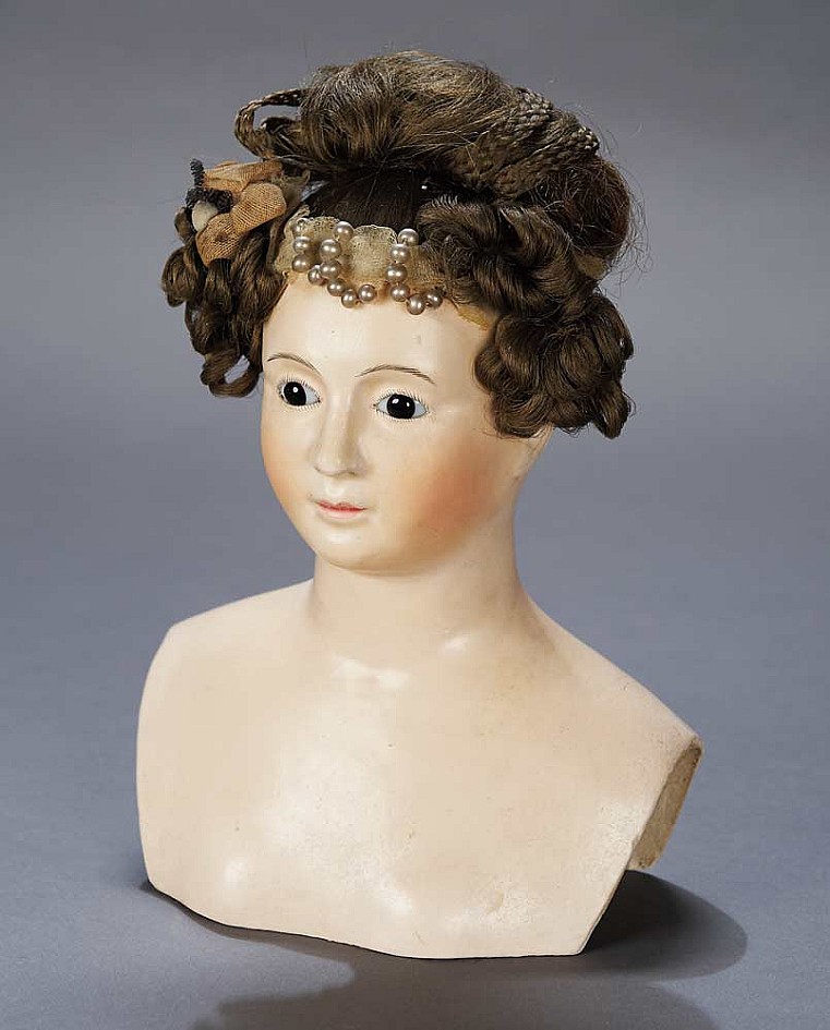 Extremely Rare And All Original German Paper Mache Lady With 