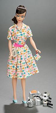 Brunette Swirl Ponytail Barbie in "Barbie Learns to Cook", 1964