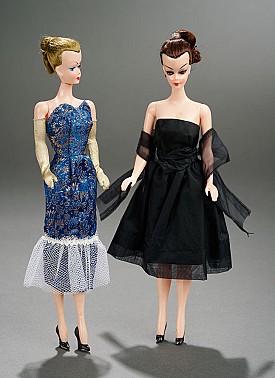 Brunette Hong Kong Lilli in Black Taffeta Dress