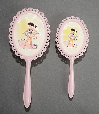 Standard Pyroxoloid Brush and Hand Mirror with Barbie in "Ballerina" Illustration