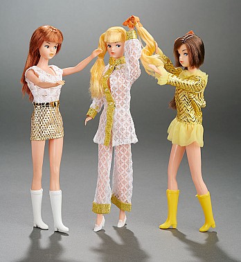 Three Groovy Clones in Metallic Costumes, c.1969