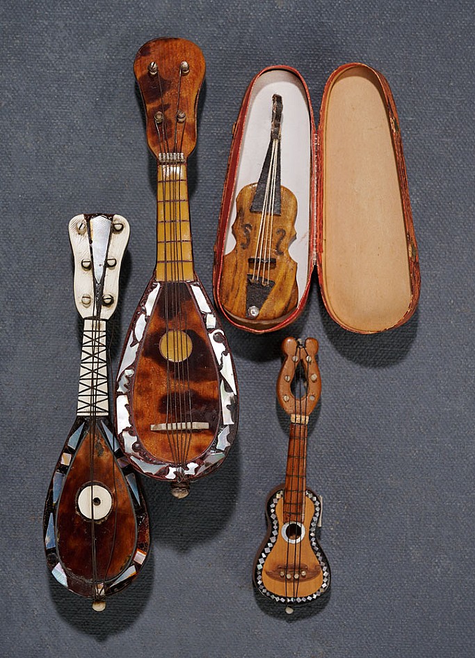 Four Miniature French Musical String Instruments